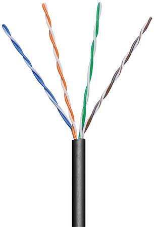 goobay TP Kabel 4x2,drát UTP Cat5e AWG24, 100m, černá, venkovní provedení sutpd5c1v1