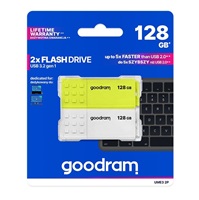 GOODRAM Flash Disk 2x128GB UME3, USB 3.0, žlutá, bílá UME3-1280MXR11-2P