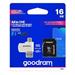 GOODRAM microSDHC karta 16GB M1A4 All-in-one (R:100/W:10 MB/s), UHS-I Class 10, U1 + Adapter + OTG card rea M1A4-0160R12