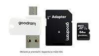 GOODRAM microSDHC karta 16GB M1A4 All-in-one (R:100/W:10 MB/s), UHS-I Class 10, U1 + Adapter + OTG card rea M1A4-0160R12