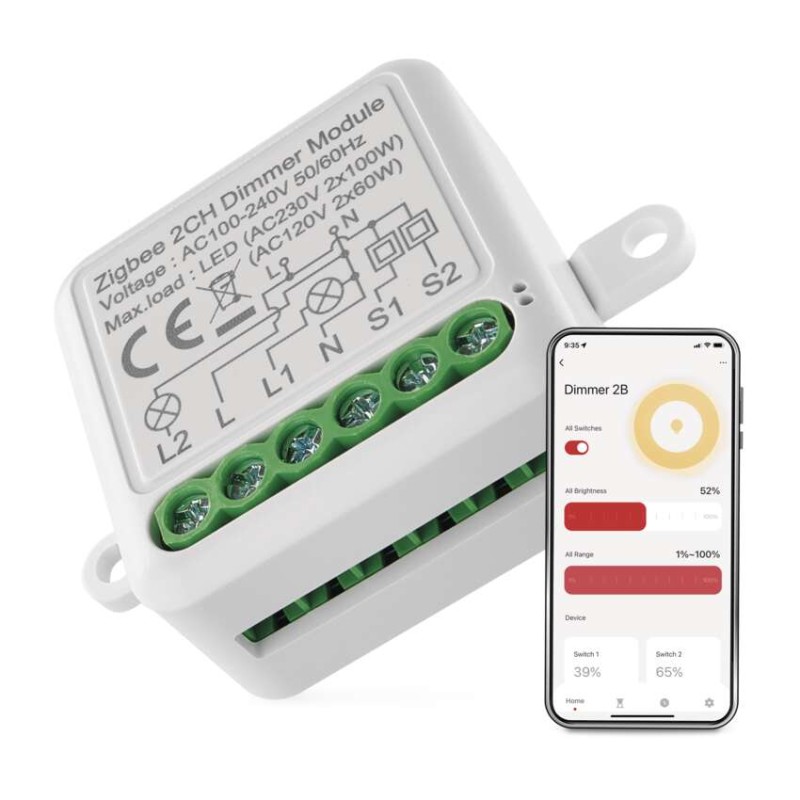 GoSmart modul stmievania IP-2112DZ, ZigBee, 2-kanálový H5108
