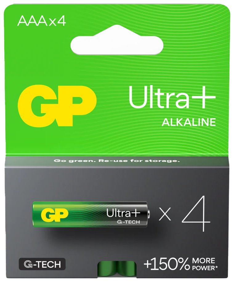 GP AAA Ultra Plus, alkalická - 4 ks