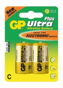 GP alkalická baterie 1,5V C (LR14) Ultra Plus 2ks blistr