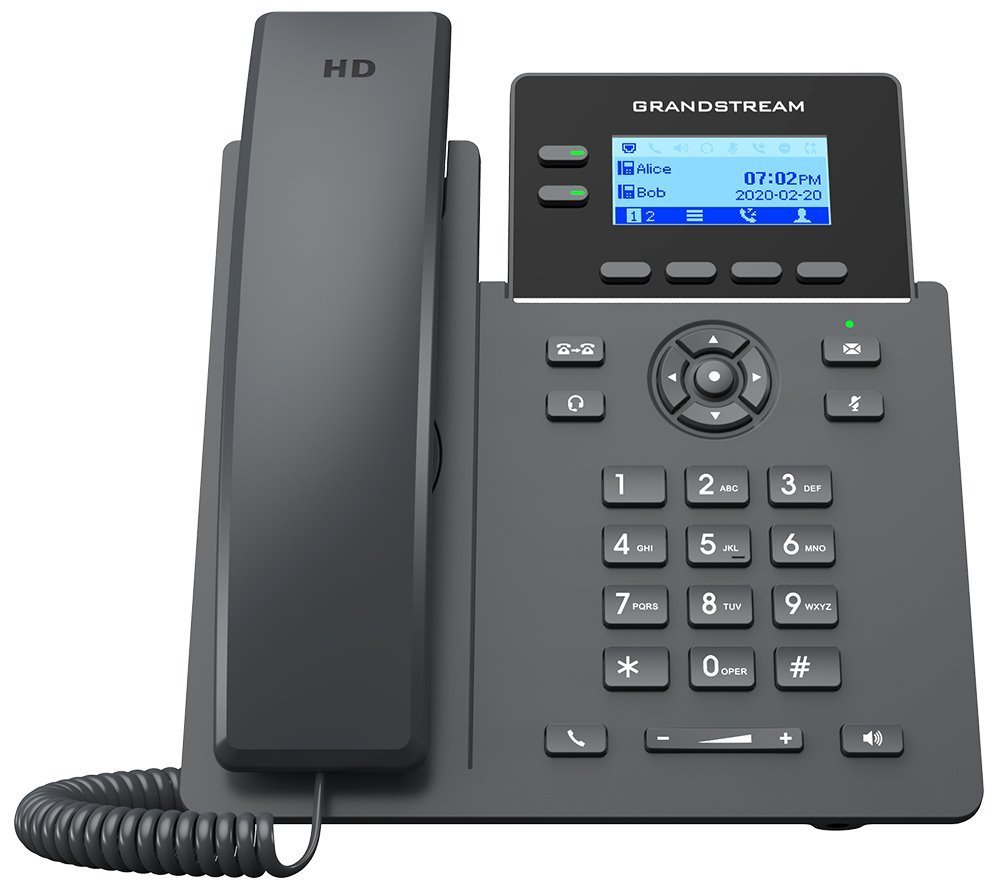 Grandstream GRP2602G SIP telefon, 2,21" LCD podsv. displej, 4 SIP účty, 2x1Gbit port, PoE