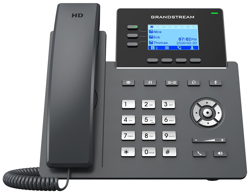 Grandstream GRP2603 SIP telefon, 2,48" LCD podsv. displej, 6 SIP účty, 2x1Gbit port