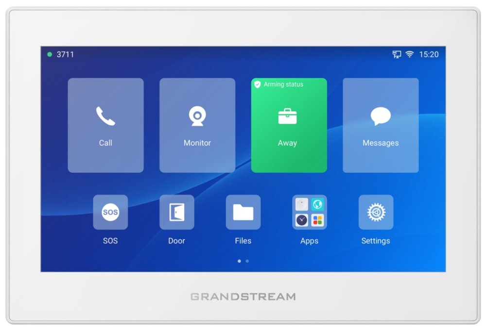 Grandstream GSC3574 SIP interkom a řídicí stanice, 7" dotyk.obrazovka, Wi-Fi 6, BT, 6 SIP účtů, bílý