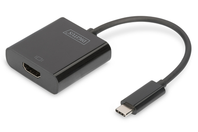 Graphic Adapter HDMI 4K 30Hz UHD to USB 3.1 Type C, with audio, black, 15cm DA-70852