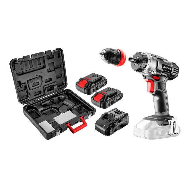 GRAPHITE ACCU Vŕtací skrutkovač 18V ENERGY+ SET 58G022-SET2