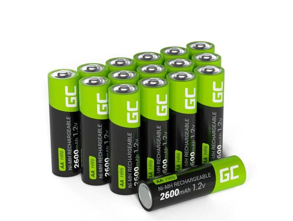 Green Cell 16x Dobíjecí baterie AA HR6 2600mAh Batterie Ni-MH GR10