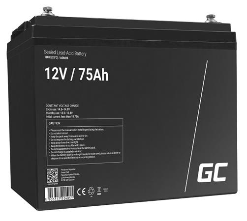 Green Cell AGM VRLA 12V 75Ah bezúdržbová baterie pro obytné vozy, fotovoltaické systémy, lodě AGM25