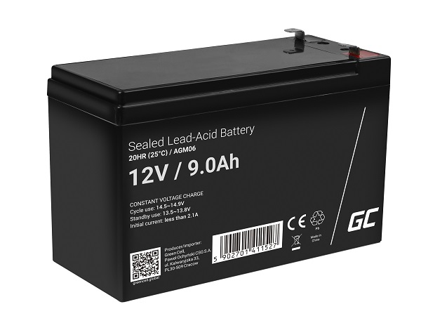 Green Cell AGM VRLA 12V 9Ah maintenance-free battery for UPS units AGM06