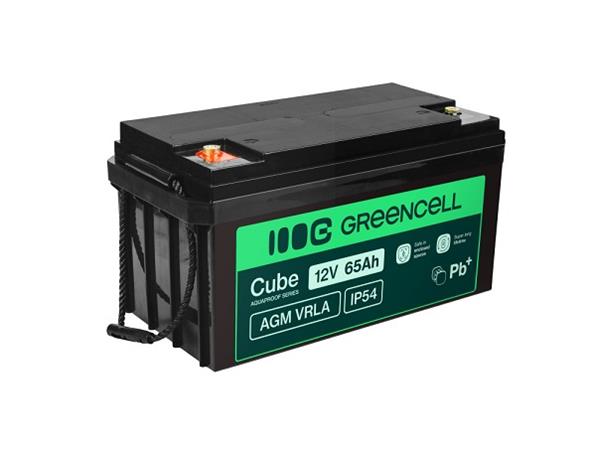 Green Cell AGM VRLA IP54 12V 64Ah baterie pro sekačky na trávu, skútry, lodě, invalidní vozíky AGM12V65AH-J