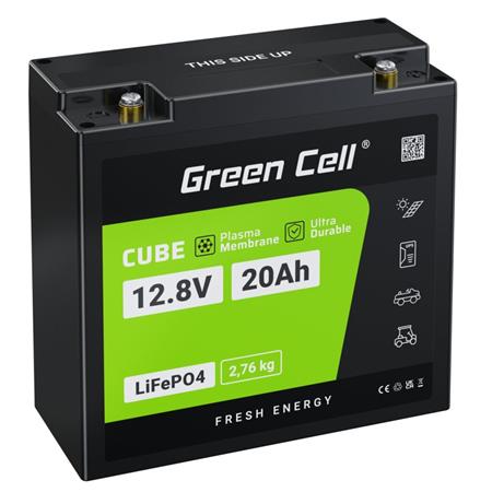 Green Cell® Baterie LiFePO4 12,8V 20Ah 256Wh LFP lithiová baterie 12V BMS pro vozík na vozíku paletový vozík skútr CAV07