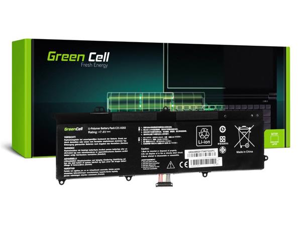 Green Cell Battery C21-X202 for Asus X201E F201E VivoBook F202E Q200E S200E X202E AS88