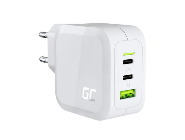 Green Cell bílá 65W GaN GC PowerGan nabíječka do zdi pro notebook, MacBook, telefon, tablet, Nintendo Switch - CHARGC08W