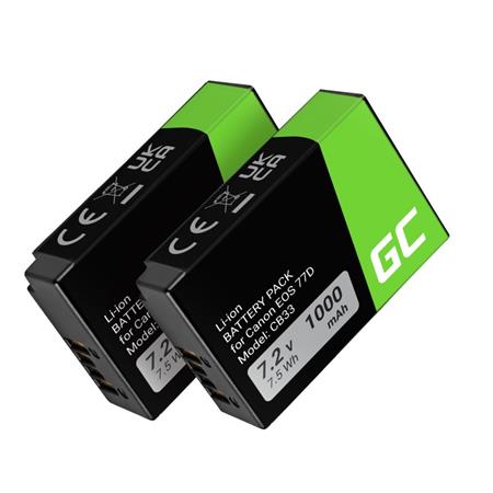 Green Cell Camera Battery LP-E17 for Canon EOS 77D 750D 760D 8000D Rebel T6i T6s Kiss X8i Half-Decoded 7.4V 1000mAh CB33