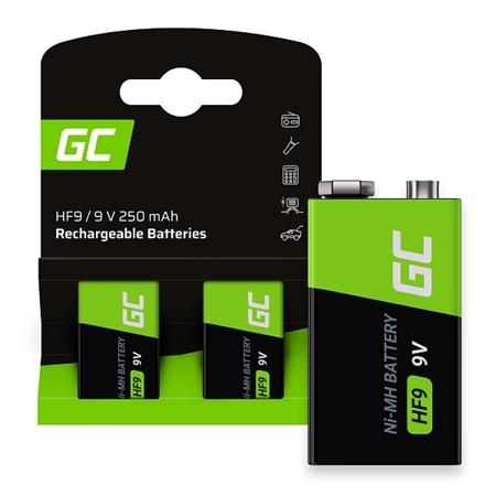 Green Cell dobíjecí baterie 2x 9V HF9 Ni-MH 250mAh GR18