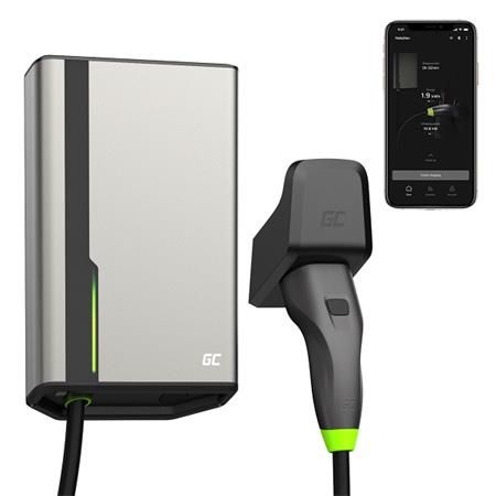 Green Cell GC HabuDen Wallbox 22kW 32A 7,5m kabel typu 2 Smart EV nabíjecí stanice s aplikací GC Bluetooth EVGC021A2275