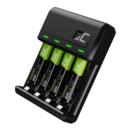 Green Cell GC VitalCharger set a 4x dobíjecí baterie AAA HR03 800mAh GRSETGC02