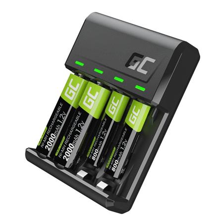 Green Cell GC VitalCharger set a dobíjecí baterie NiMH 2x AA 2000mAh 2x AAA 800mAh GRSETGC03