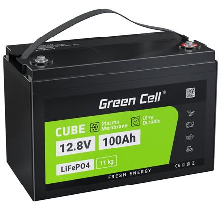 Green Cell® LiFePO4 baterie 12,8V 100Ah 1280Wh LFP lithiová baterie 12V s BMS pro přívěsnou solární baterii pro ob CAV05