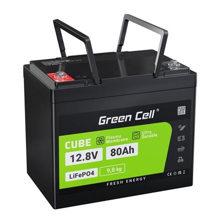 Green Cell® LiFePO4 baterie 12,8V 80Ah 1024Wh LFP lithiová baterie 12V s BMS pro fotovoltaický systém motorový kem CAV12