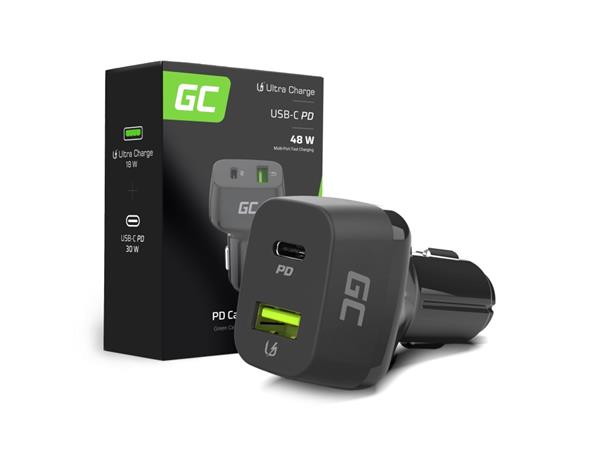 Green Cell Nabíječka do auta USB-C 48W (Power Delivery 30W, QC 3.0) CAD33