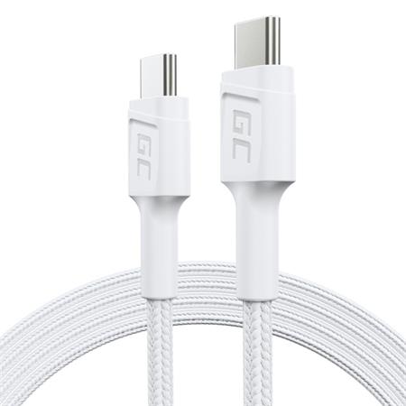 Green Cell PowerStream Cable White USB-C Type C 1,2m with fast charging Power Delivery 60W, Ultra Charge, Quick KABGC30W
