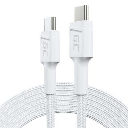 Green Cell PowerStream Cable White USB-C Type C 2m with fast charging Power Delivery 60W, Ultra Charge, Quick C KABGC29W