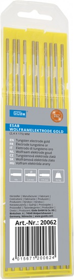 GÜDE Wolframové elektrody ESAB GOLD 4015671200624