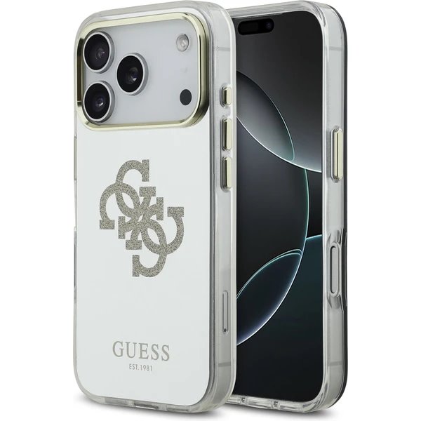 Guess PC/TPU Mirror 4G Glitter Logo MagSafe kryt iPhone 17 Pro zlatý 57983126963