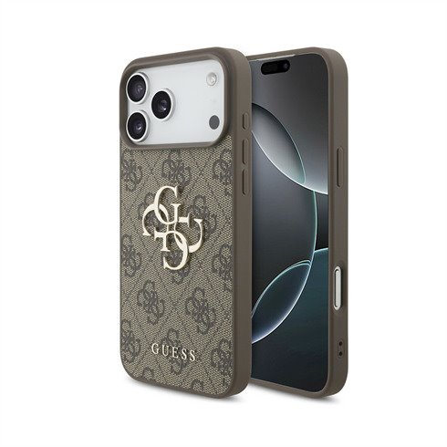 Guess PU 4G Metal Logo kryt iPhone 18 Pro hnedá 57983131372