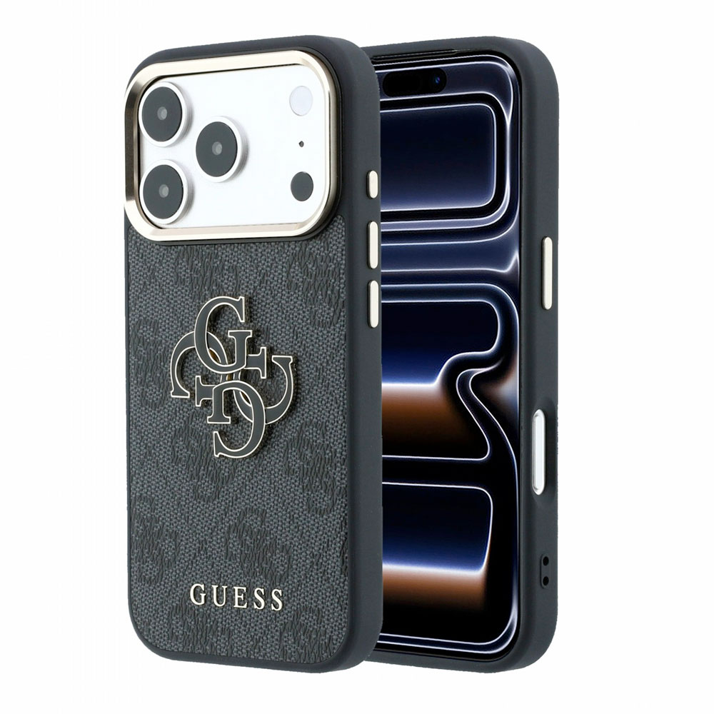 Guess PU 4G Resin Metal Logo kryt iPhone 18 Pro Max čierny 57983131133