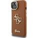 Guess PU Grained 4G Logo Stand Camera Frame kryt iPhone 15 hnedý 57983125137