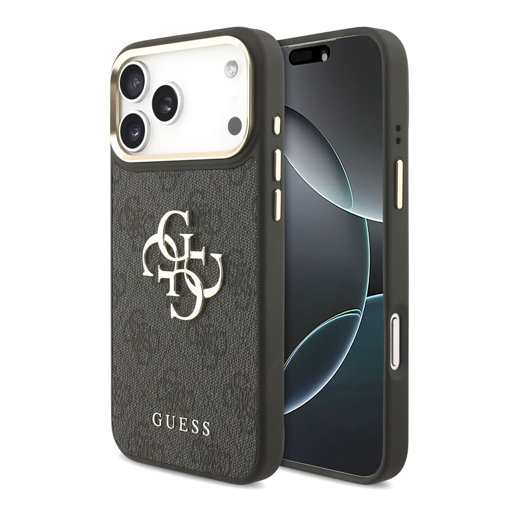 Guess PU Leather 4G Gold Frame MagSafe kryt iPhone 18 Pro čierny 57983131202