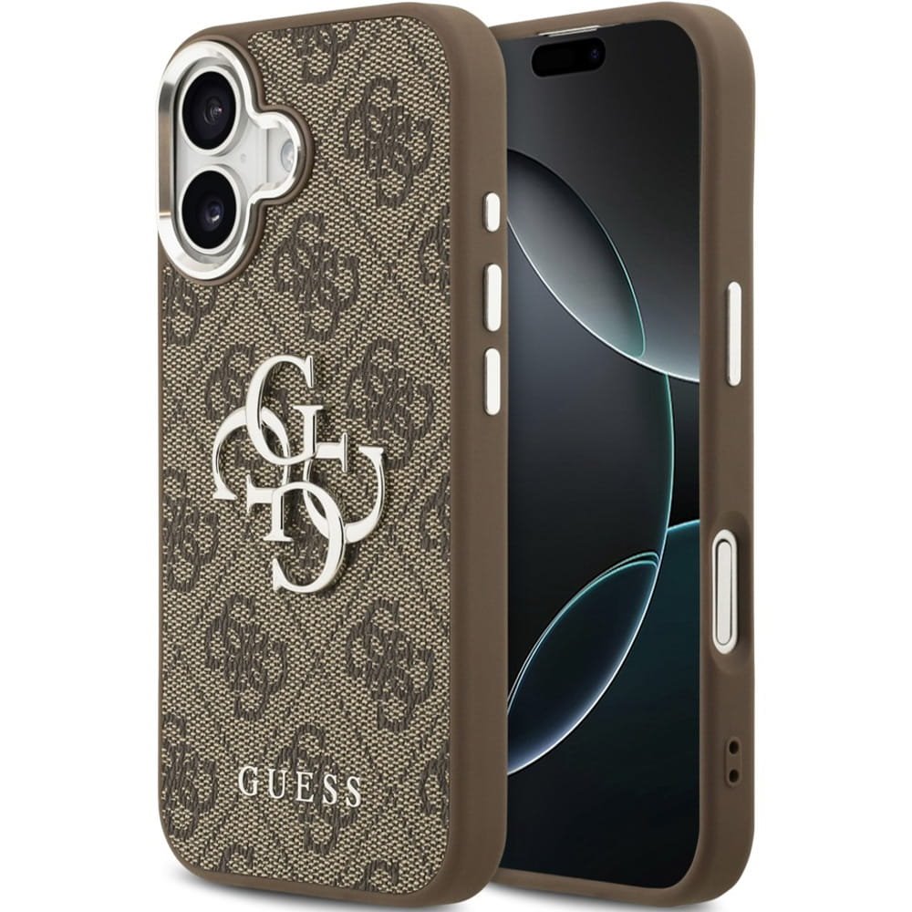 Guess PU Leather 4G Metal Logo Frame kryt iPhone 17 hnedý 57983129790