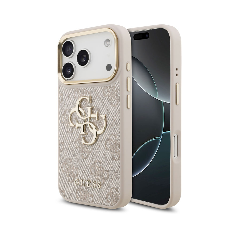 Guess PU Leather 4G Metal Logo Gold Frame kryt iPhone 18 Pro ružový 57983131207