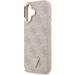 Guess PU Leather 4G Strass Triangle Logo Gold Frame MagSafe kryt iPhone 17 ružový 57983127108