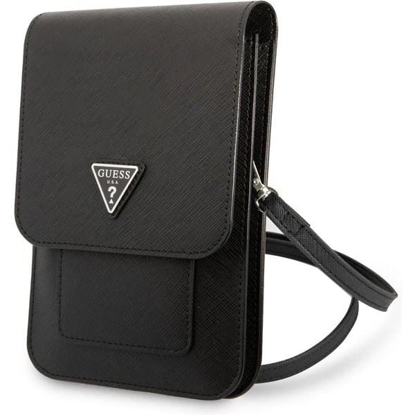 Guess PU Saffiano Triangle Logo Taška na Telefón čierna 57983108550