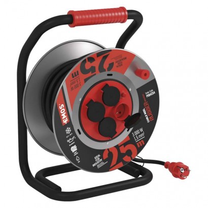 Guma-neoprén predlž. kábel, bubon kovový – 4z, 25m, 1,5mm2 8592920084823