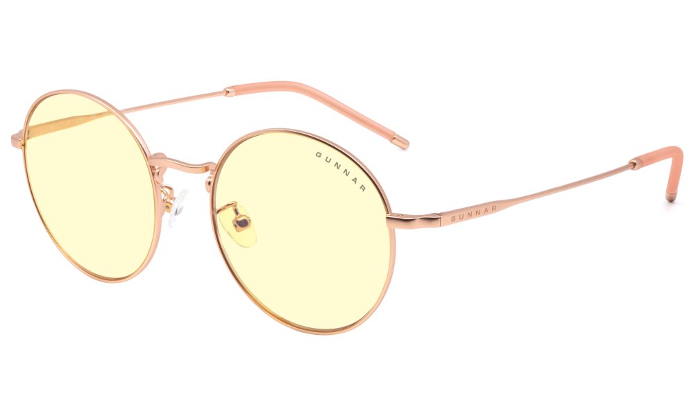 GUNNAR herní brýle ELLIPSE / obroučky v barvě ROSE GOLD / jantarová skla ELL-11009