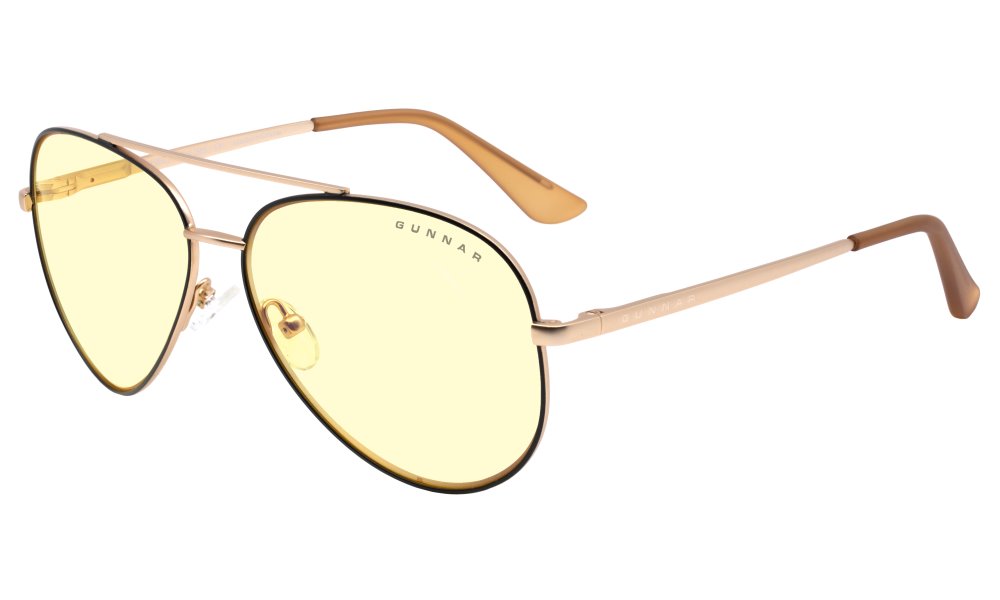 GUNNAR herní brýle MAVERICK / obroučky v barvě BLACK/GOLD / jantarová skla MAV-10901