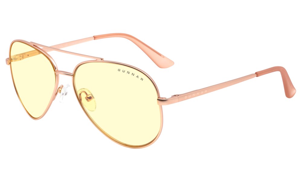 GUNNAR herní brýle MAVERICK / obroučky v barvě ROSE GOLD / jantarová skla MAV-01701