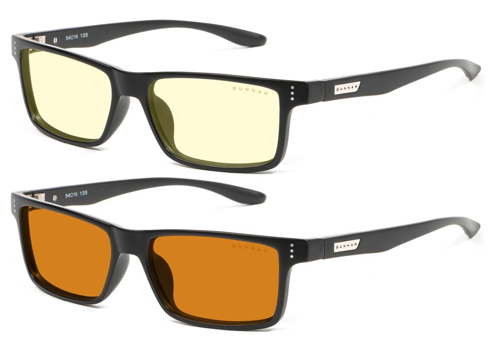 GUNNAR kancelářske/herní brýle 2-PACK VERTEX ONYX * jantárová + jantárová MAX skla* BLF 65 BUN-00043 / VER-00101+VER-001