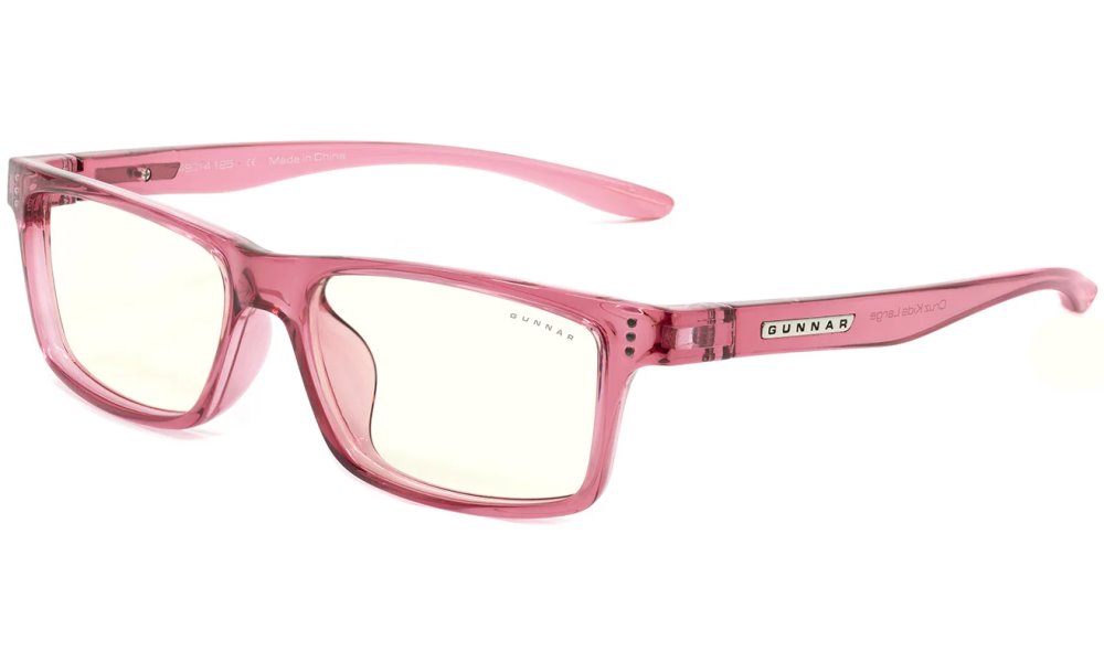 GUNNAR kancelářske/herní brýle CRUZ KIDS LARGE (8-12) PINK čirá skla BLF 35 NATURAL focus CRU-10109