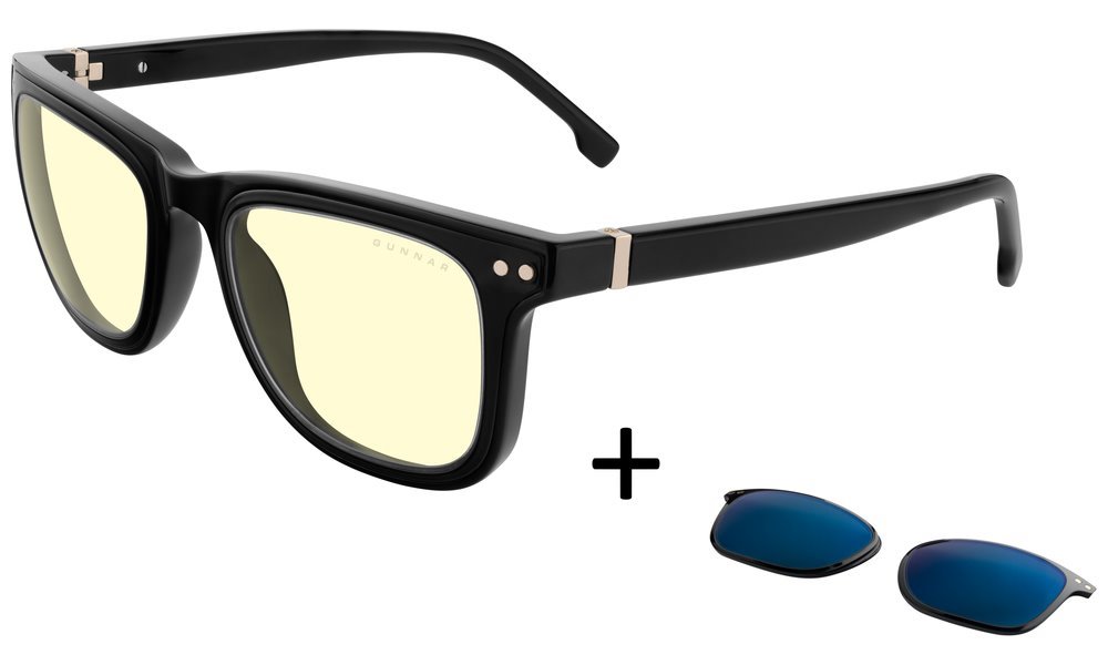 GUNNAR kancelářské/herní brýle CUPERTINO ONYX * jantarová/sluneční skla * BLF 65 / BLF90 * GUNNAR/NATURAL focu BUN-CUP03