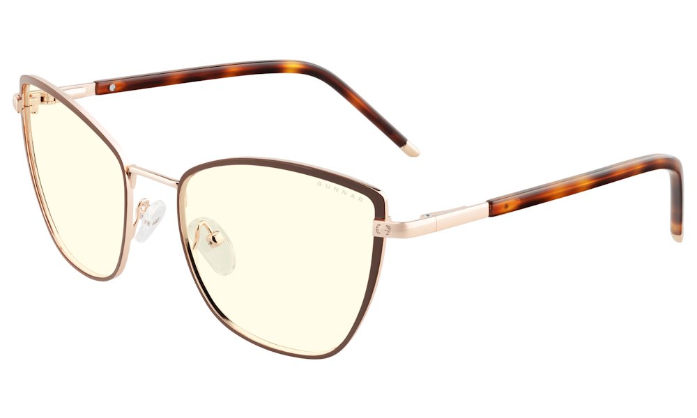 GUNNAR kancelářske/herní brýle ERIKA COFFEE/GOLD čirá skla BLF 35 GUNNAR focus ERI-02909