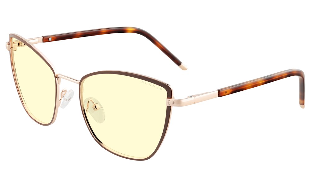 GUNNAR kancelářske/herní brýle ERIKA COFFEE/GOLD jantarová skla BLF 65 GUNNAR focus ERI-02901