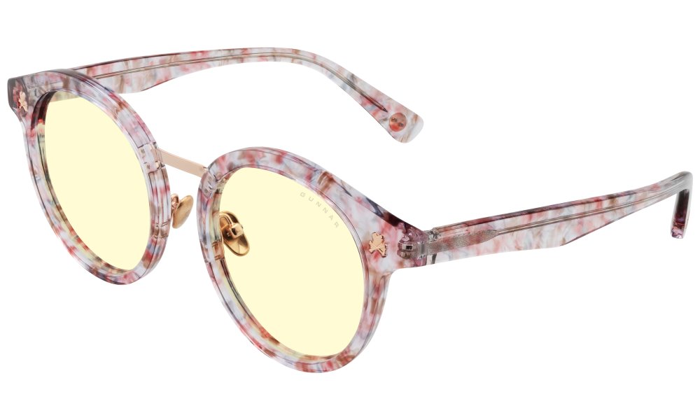 GUNNAR kancelářske/herní brýle FLOWER POWER PRETTY IN PINK * jantárová skla * BLF 65 * GUNNAR focus FLW-08001