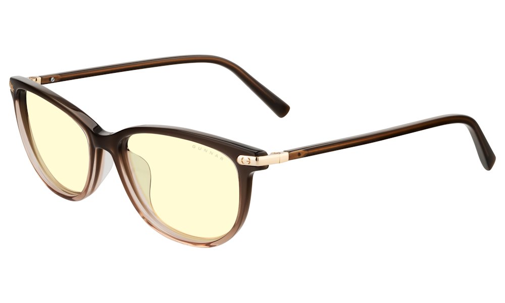 GUNNAR kancelářske/herní brýle INGRID COCOA FADE CRYSTAL jantarová skla BLF 65 GUNNAR focus ING-02501